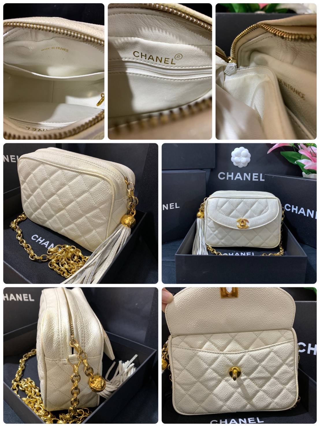 Chanel vintage camera white