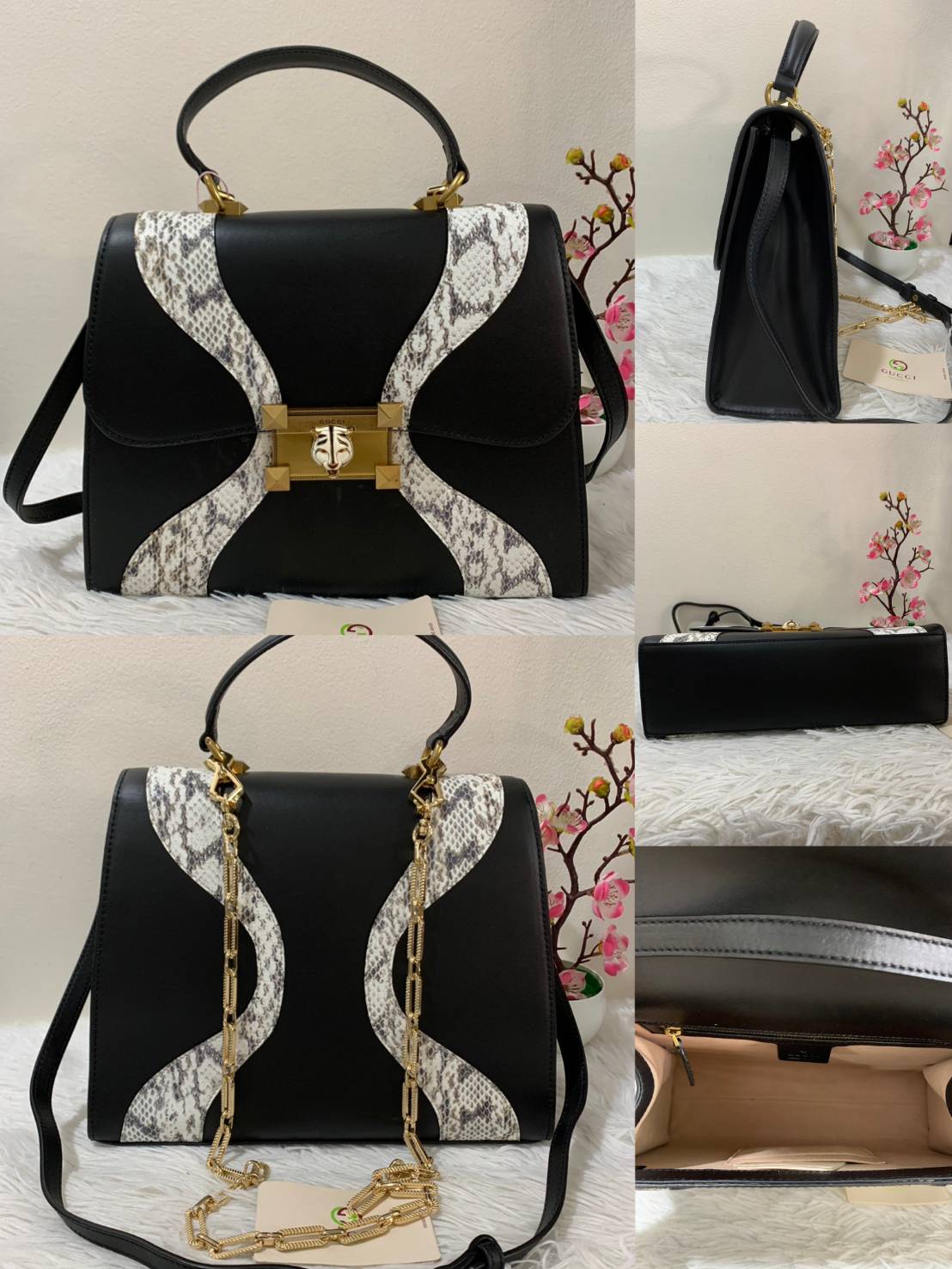 Gucci python leather medium